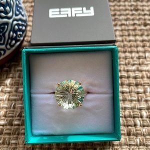 Effy 14K Yellow Gold Ring with 11K Green Amethyst Cocktail/Statement Ring 🔥🔥